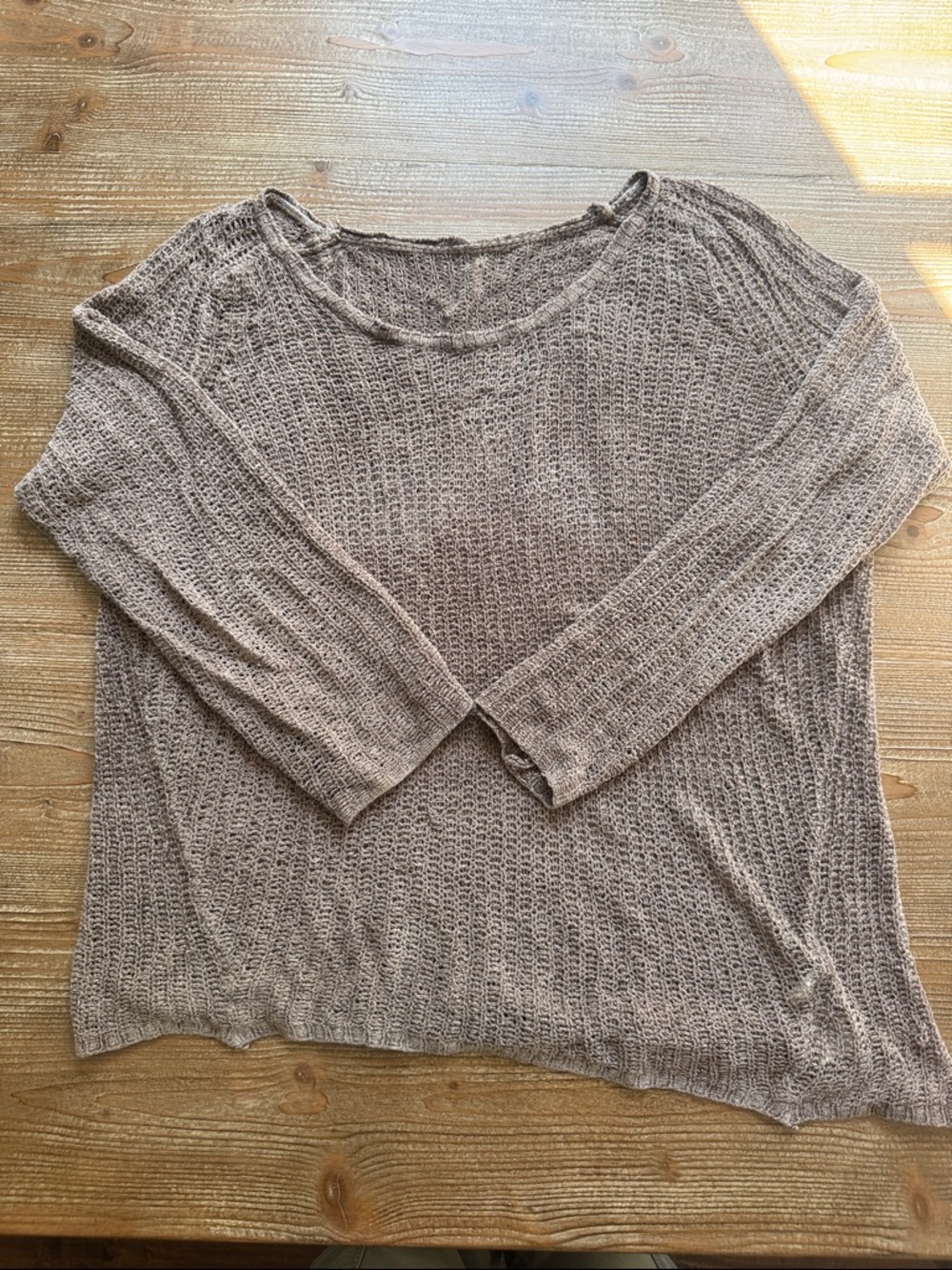 Light Brown Women’s Open-Knit Sweater